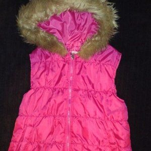 Jou Jou Girls hooded with trim Pink Jacket vest, size 12